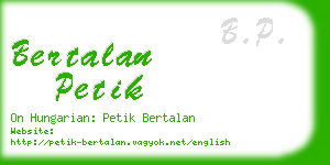 bertalan petik business card